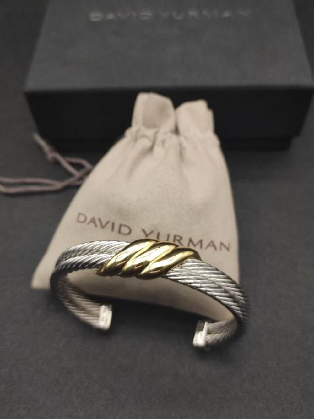 David Yurman 10mm Three-Row Cable Bracelet - Picture 3 of 6